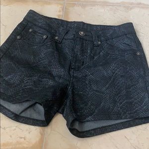 black printed shorts